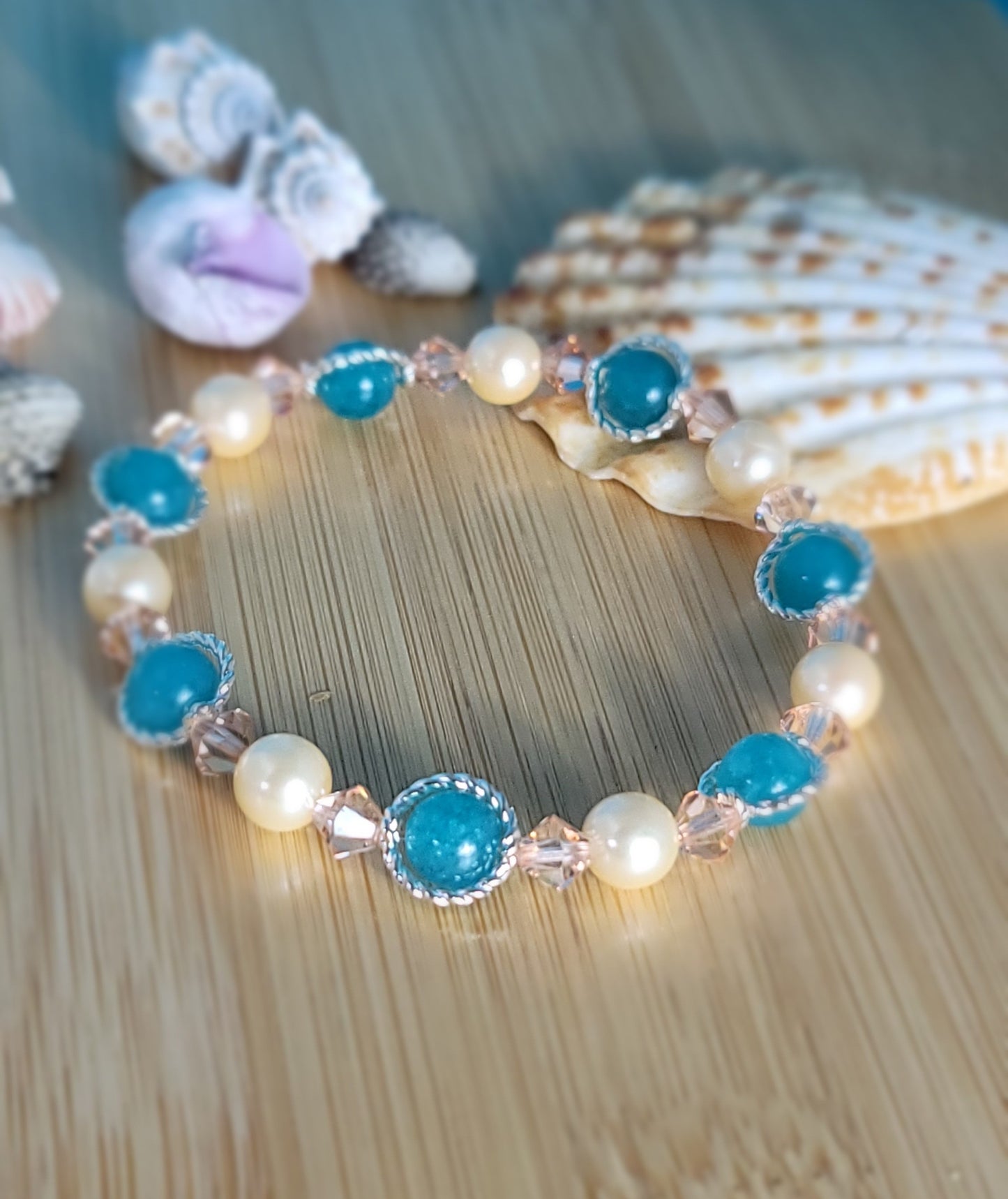 Amazonite and Crystal Bracelet