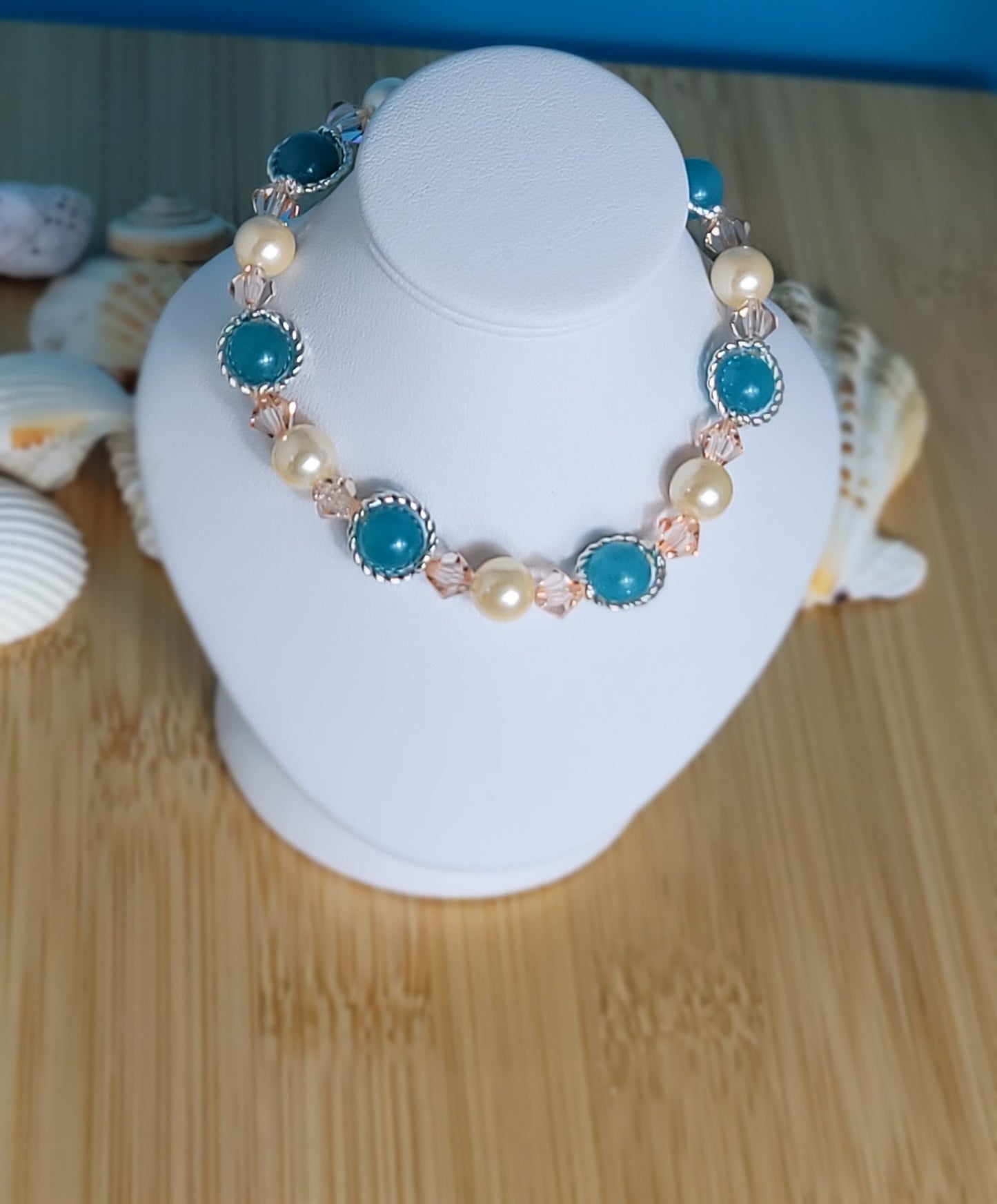 Amazonite and Crystal Bracelet