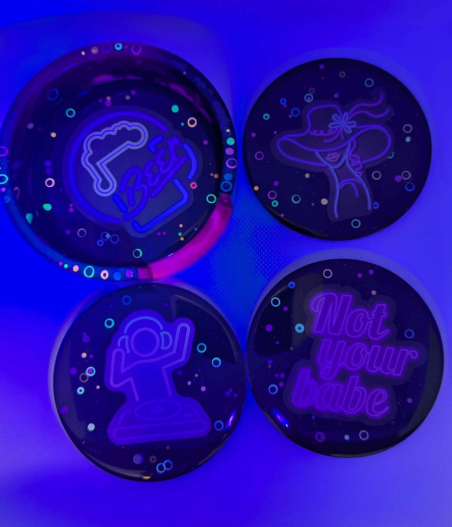 Glow-in-the-dark Neon Pop Coasters