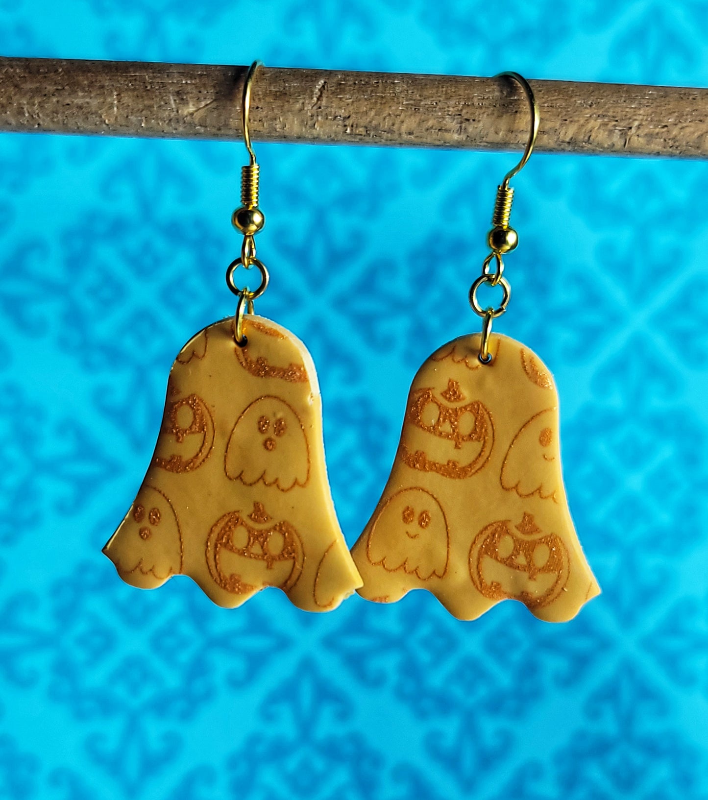 Orange Ghost Earrings