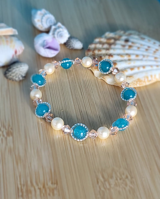 Amazonite and Crystal Bracelet