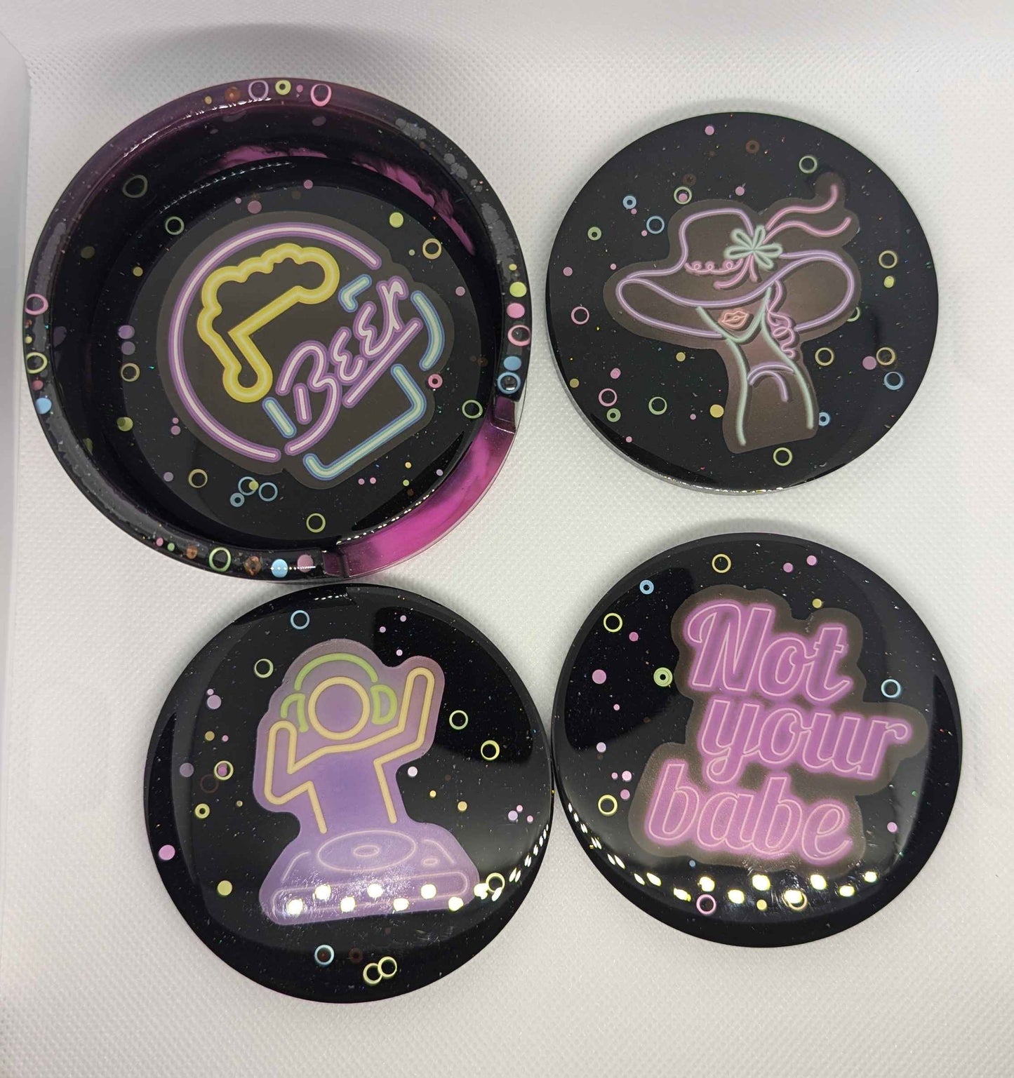 Glow-in-the-dark Neon Pop Coasters