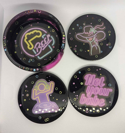 Glow-in-the-dark Neon Pop Coasters